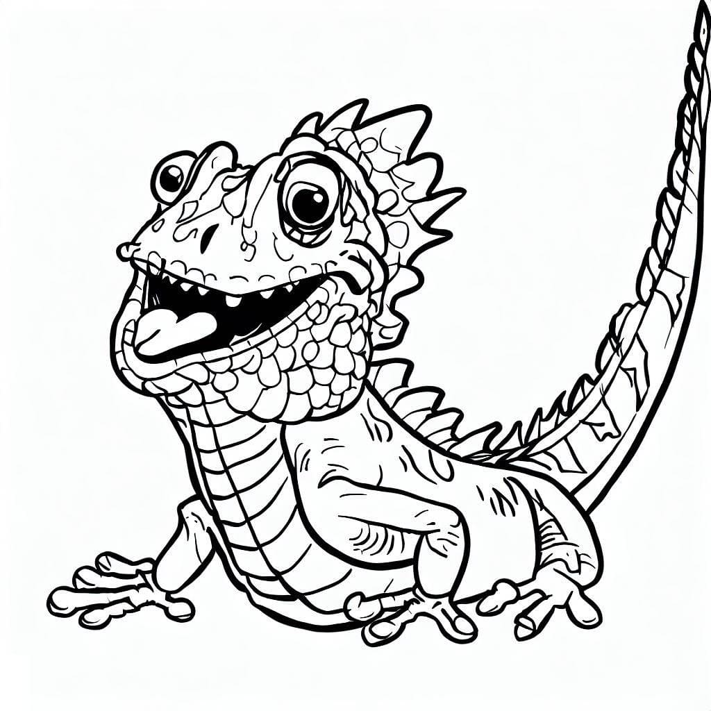 Iguane Très Drôle coloring page