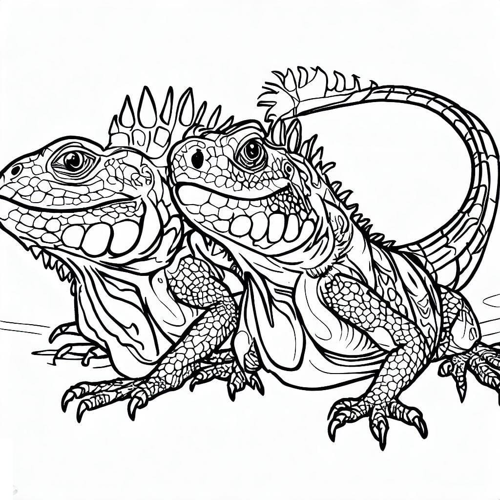 Iguanes coloring page