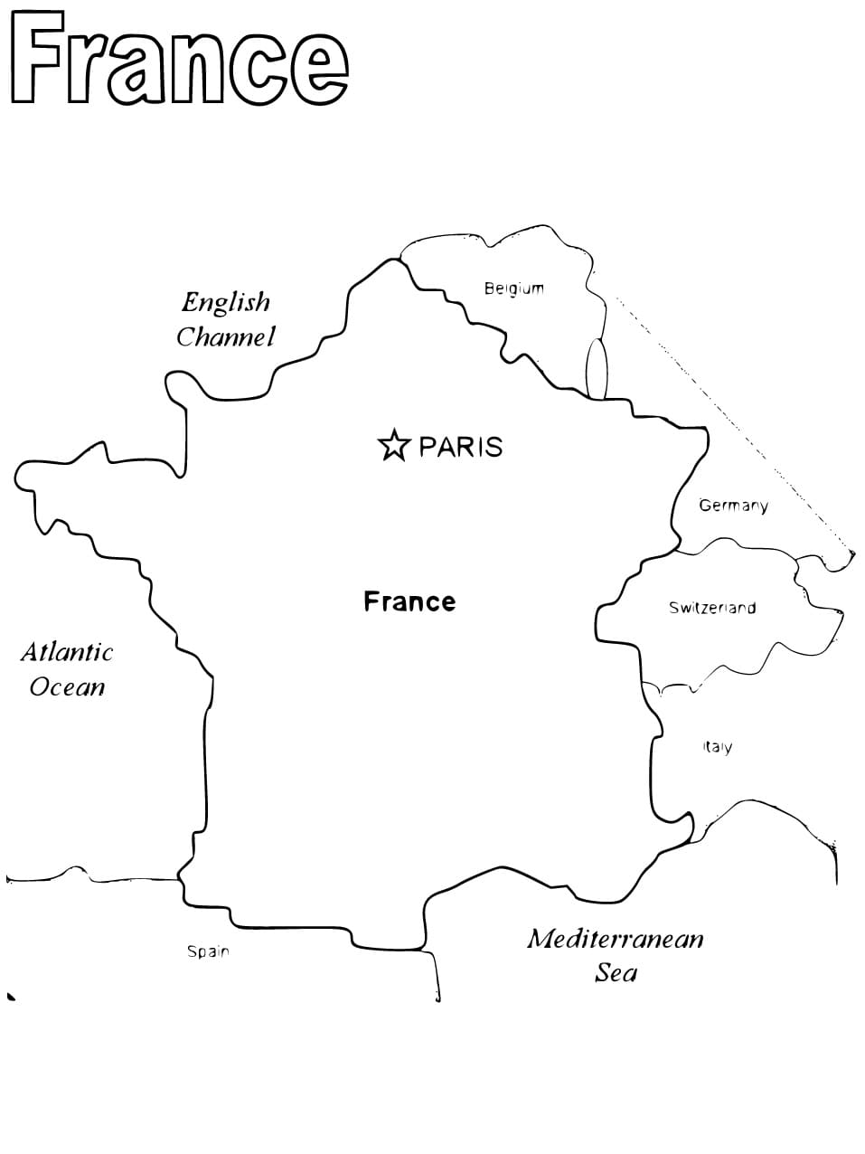 Coloriage Image de la Carte de France