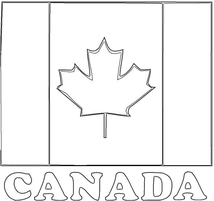 Coloriage Image du Drapeau du Canada