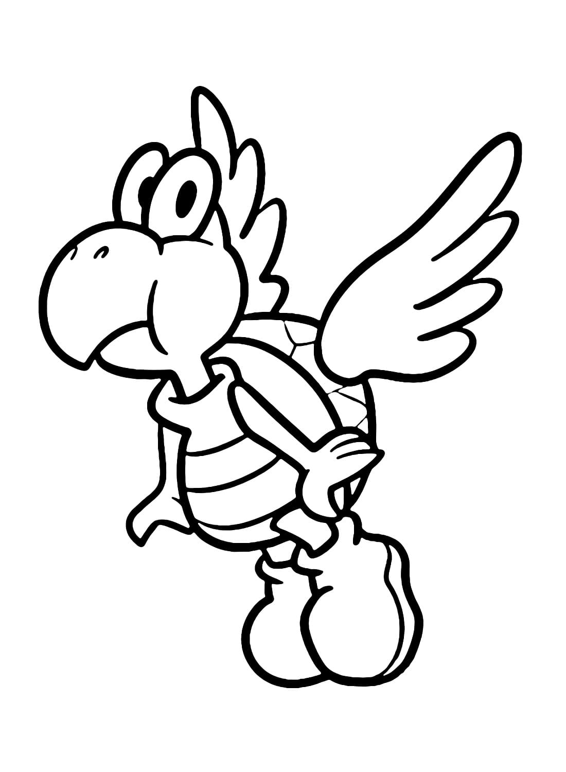 Koopa Troopa avec Ailes coloring page