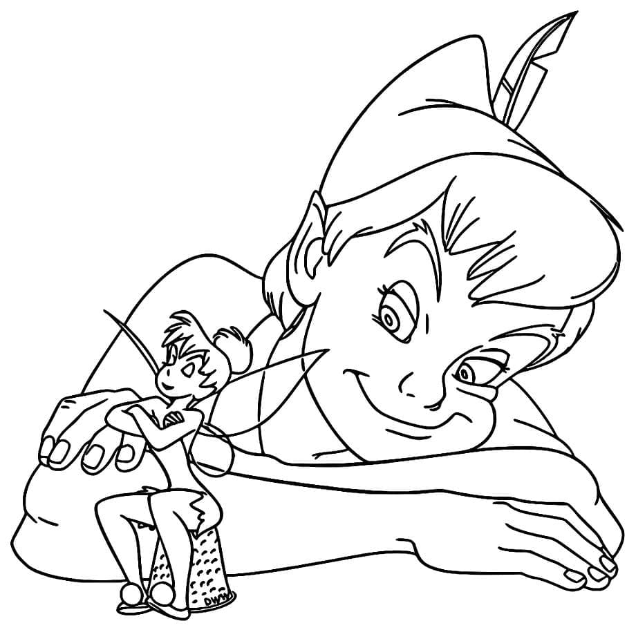 La Fée Clochette et Peter Pan coloring page
