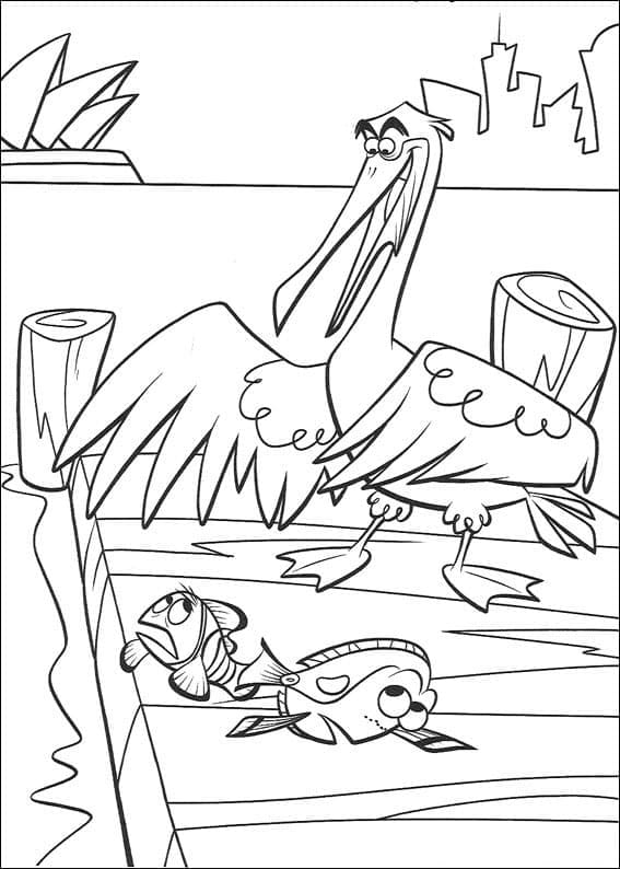L’Amiral et Marin avec Dory coloring page
