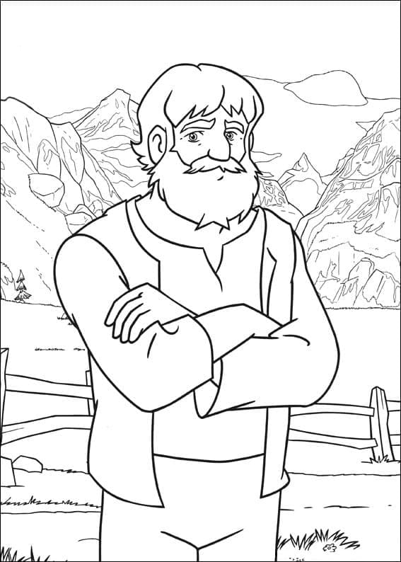 Le Grand-père de Heidi coloring page