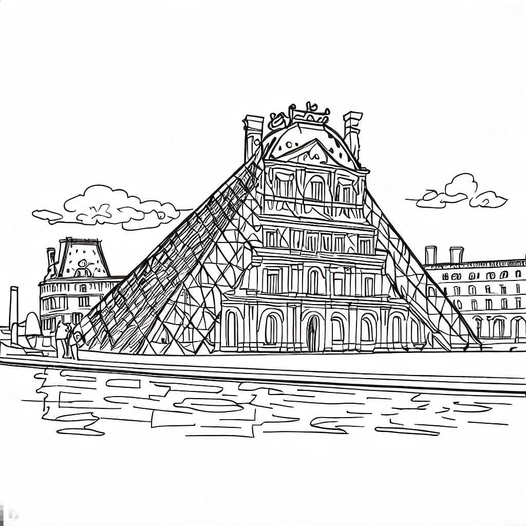 Le Louvre Gratuit Pour les Enfants coloring page