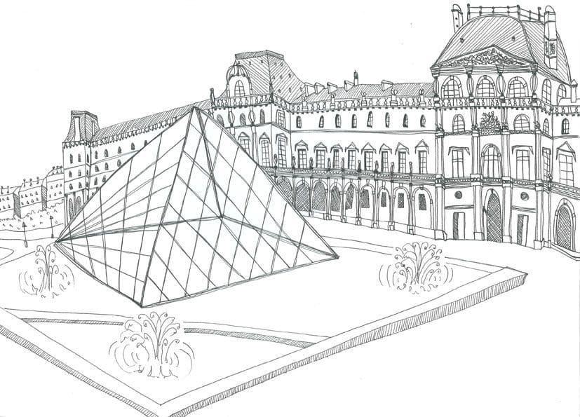 Le Louvre Pour Enfants coloring page