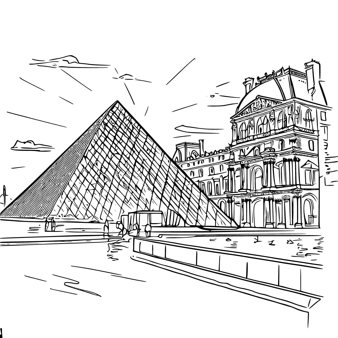 Le Louvre Pour les Enfants coloring page