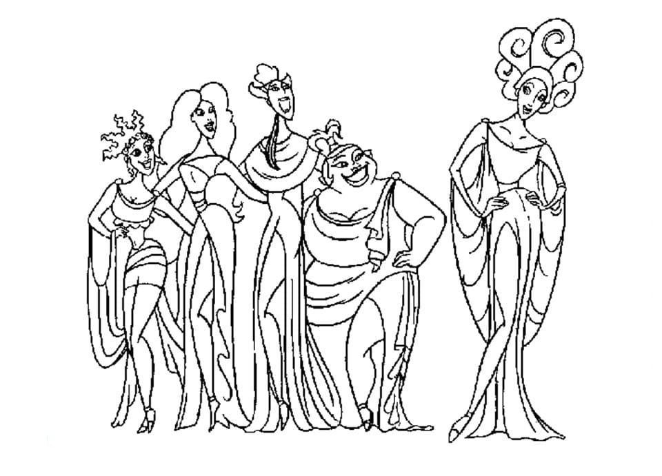 Coloriage Les Muses de Disney Hercule