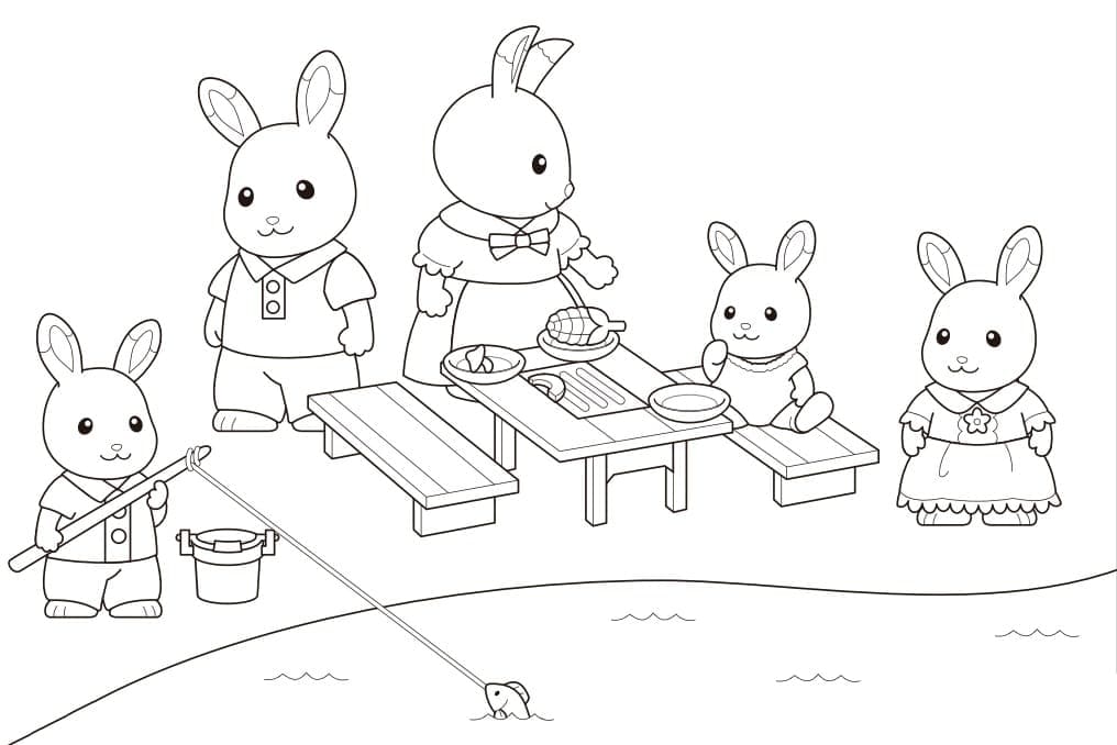 Coloriage Les Sylvanian Families