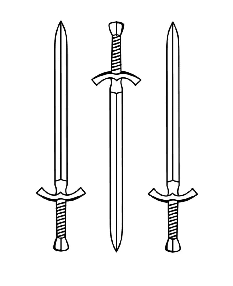 Coloriage Longues Épées