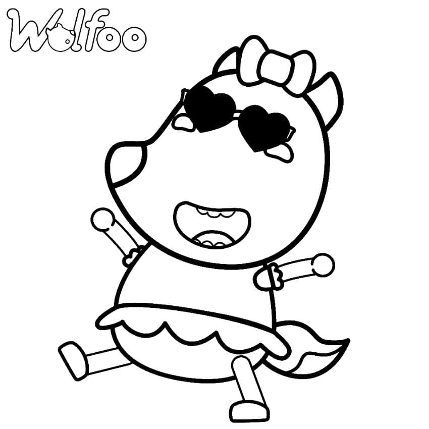 Coloriage Lucy dans Wolfoo