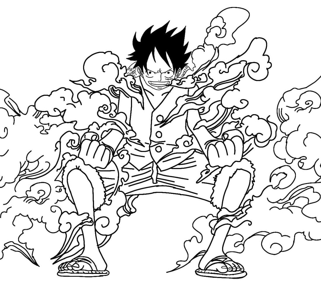 Coloriage Luffy de Anime One Piece - télécharger et imprimer