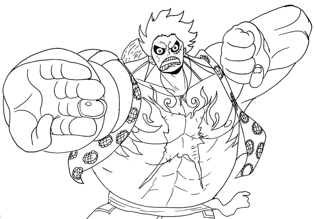 Coloriage Luffy Gear 4