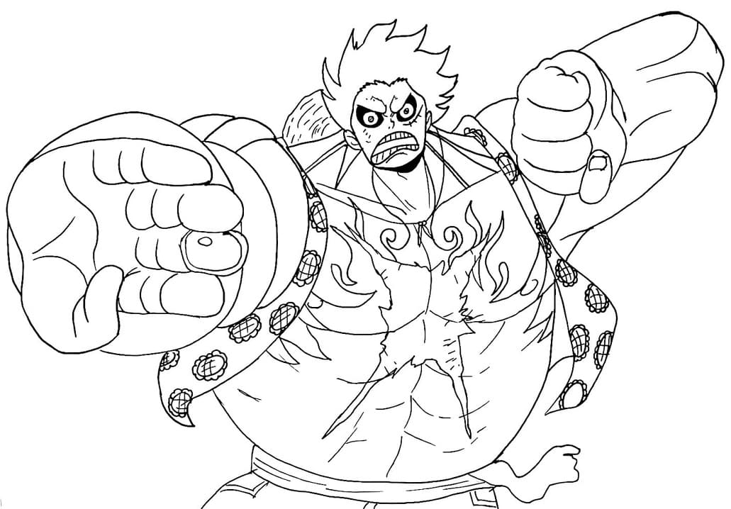 Luffy Gear 4 coloring page