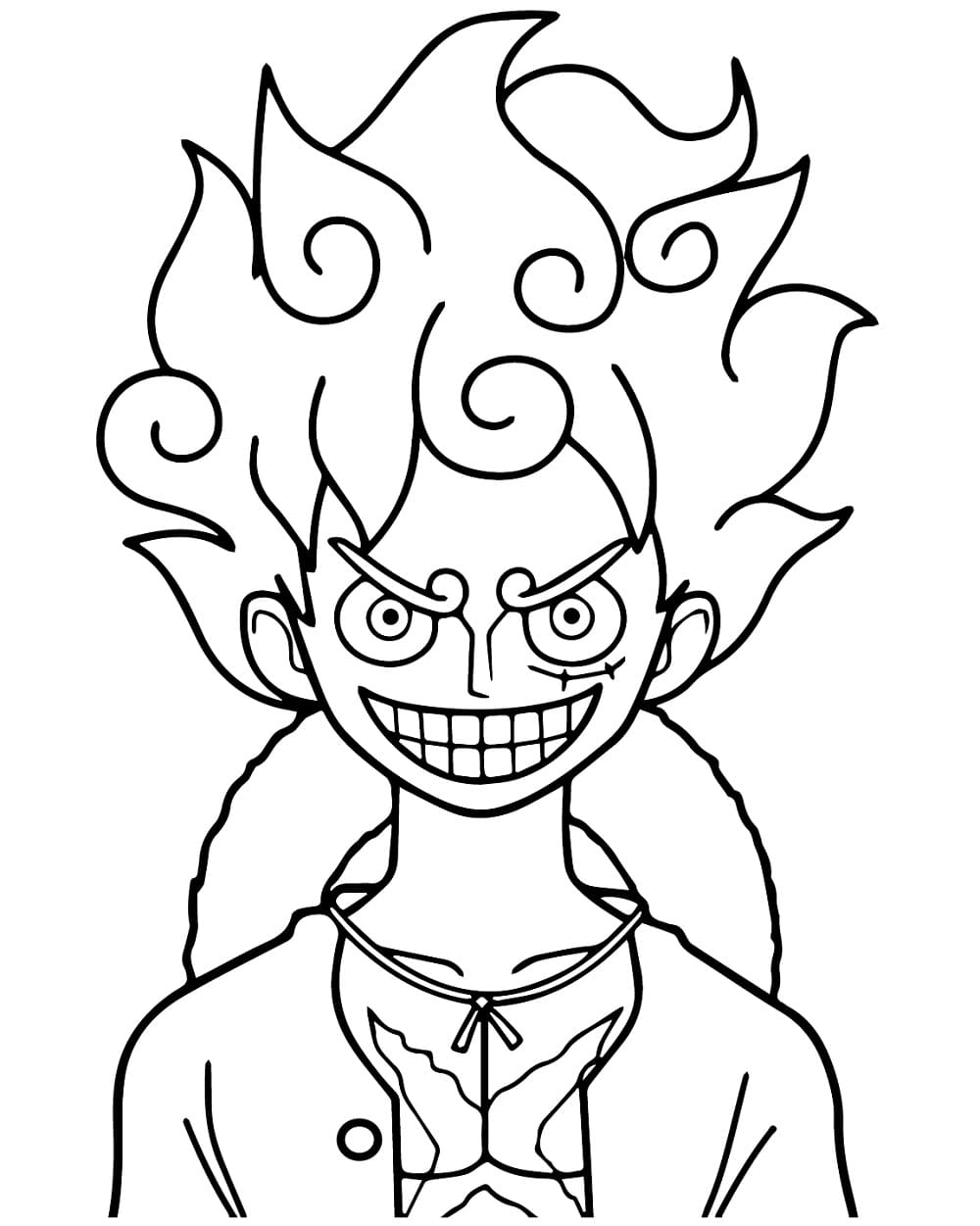 Luffy Gear 5 Incroyable coloring page