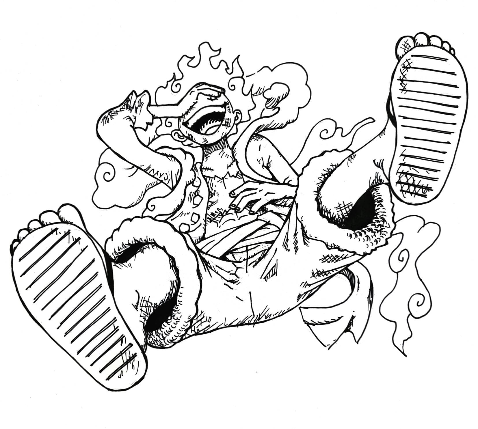 Luffy Gear 5 One Piece coloring page