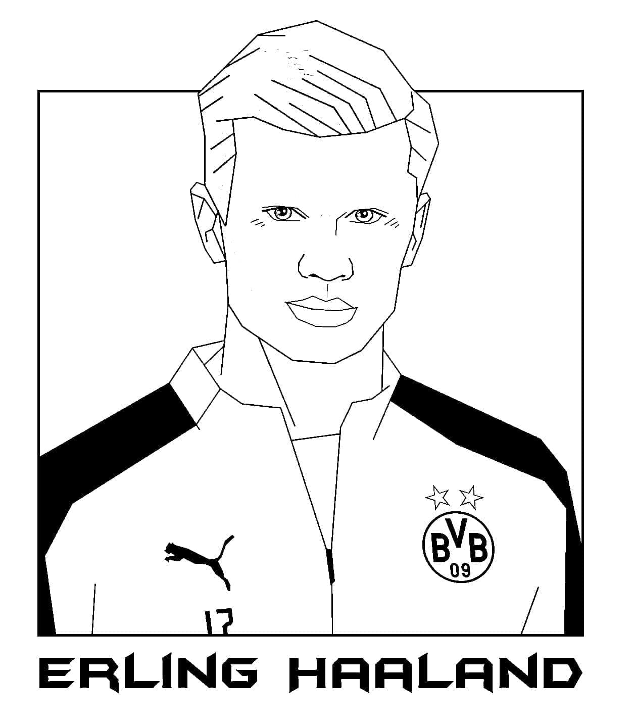 Coloriage Manchester City Erling Haaland
