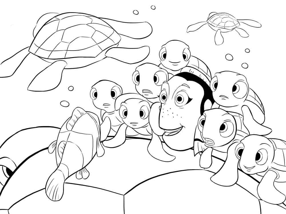 Marin avec des Tortues coloring page