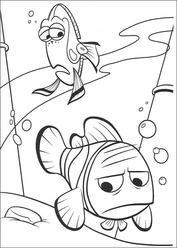 Marin avec Dory coloring page