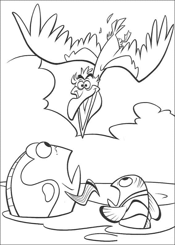 Marin, Dory et L’Amiral coloring page