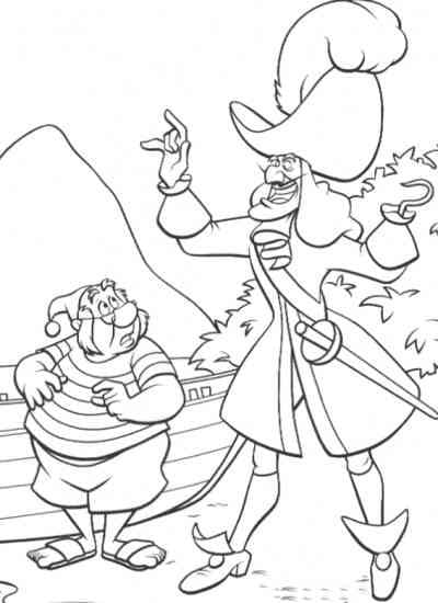 Monsieur Mouche et Capitaine Crochet coloring page