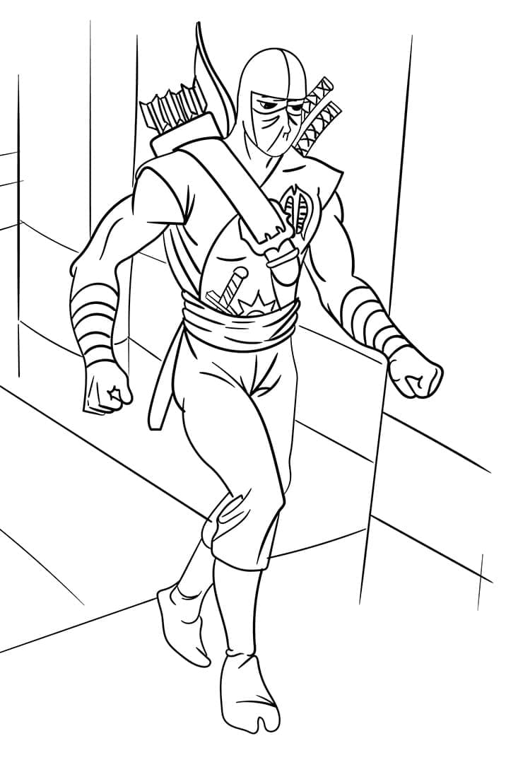Ninja avec Arc et Flèches coloring page
