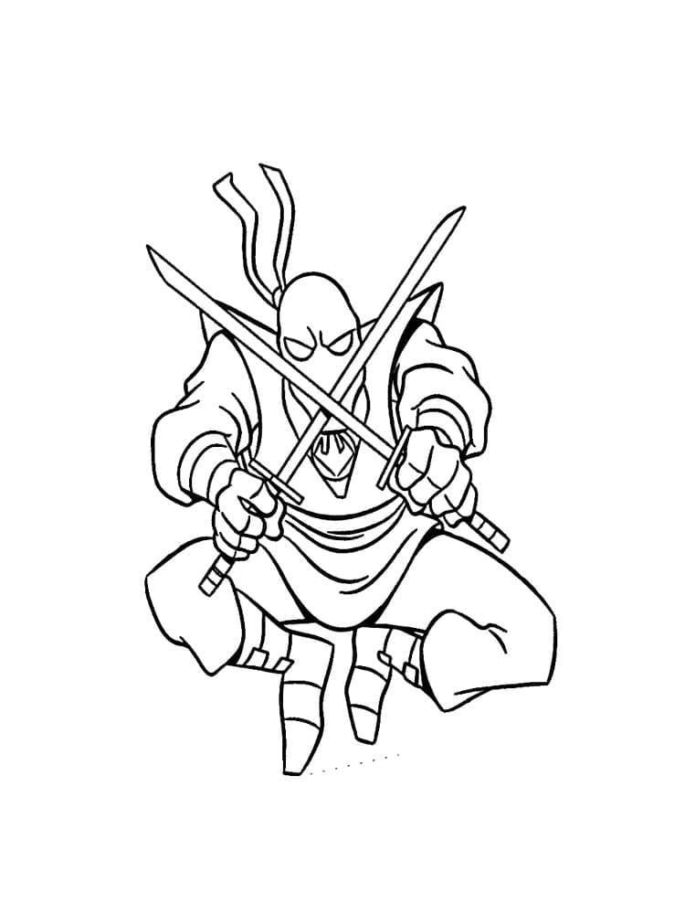 Ninja avec Deux Épées coloring page