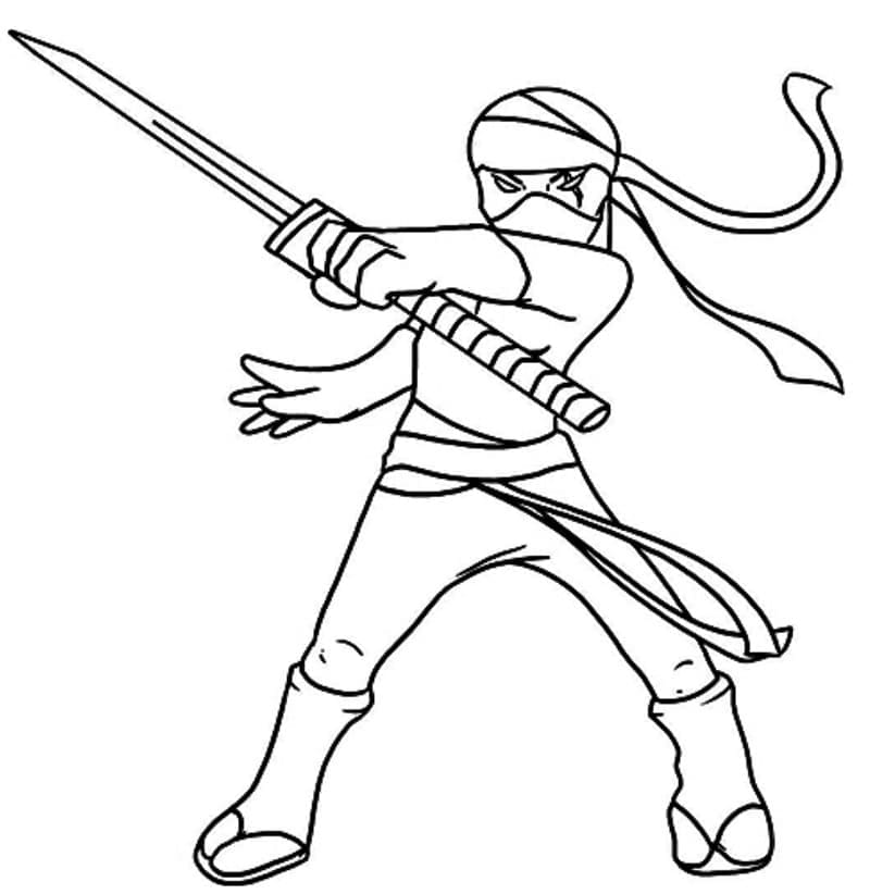 Coloriage Ninja avec Épée