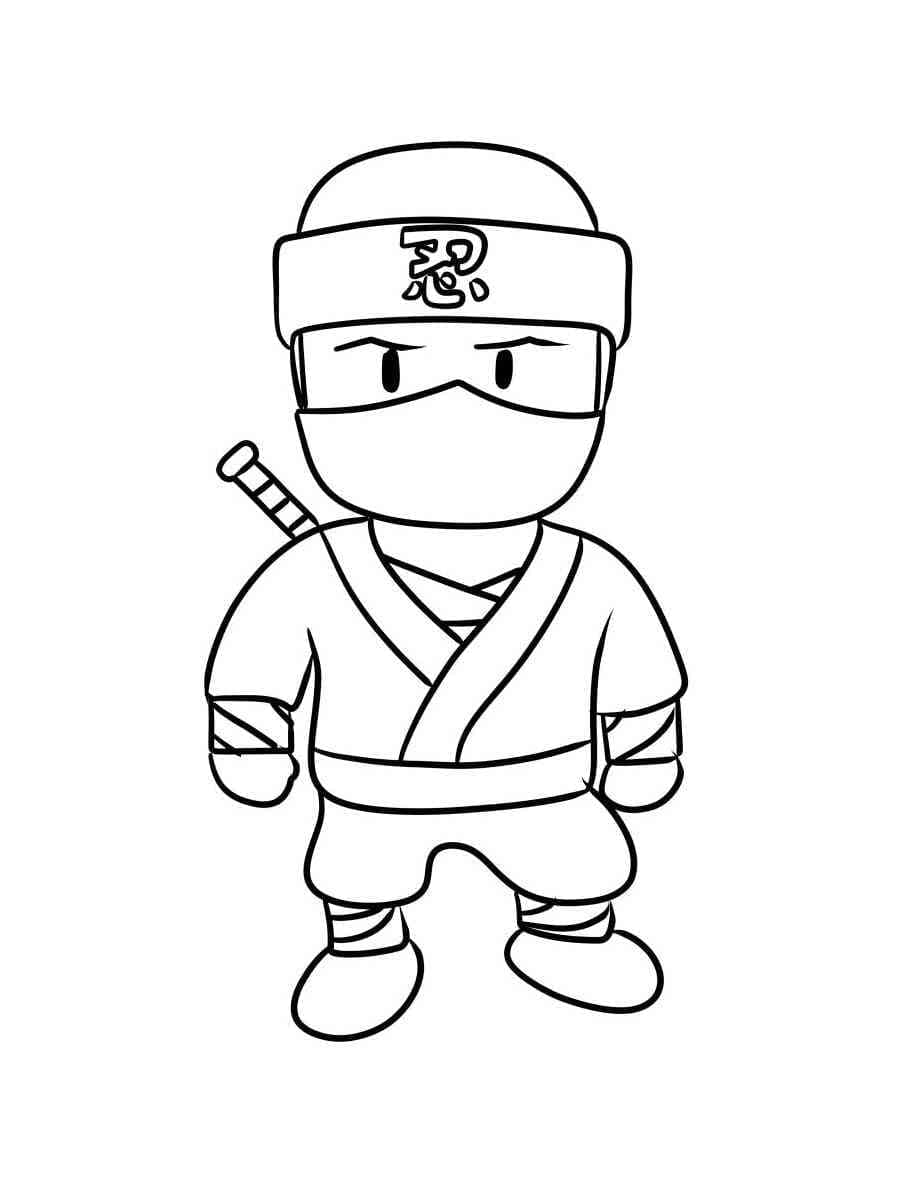 Ninja de Stumble Guys coloring page