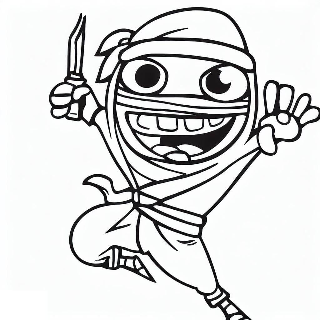 Coloriage Ninja Drôle