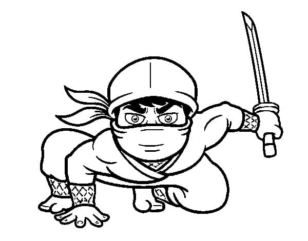 Ninja en Action coloring page