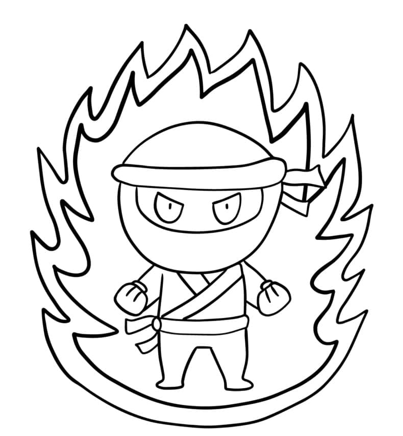 Ninja en Feu coloring page
