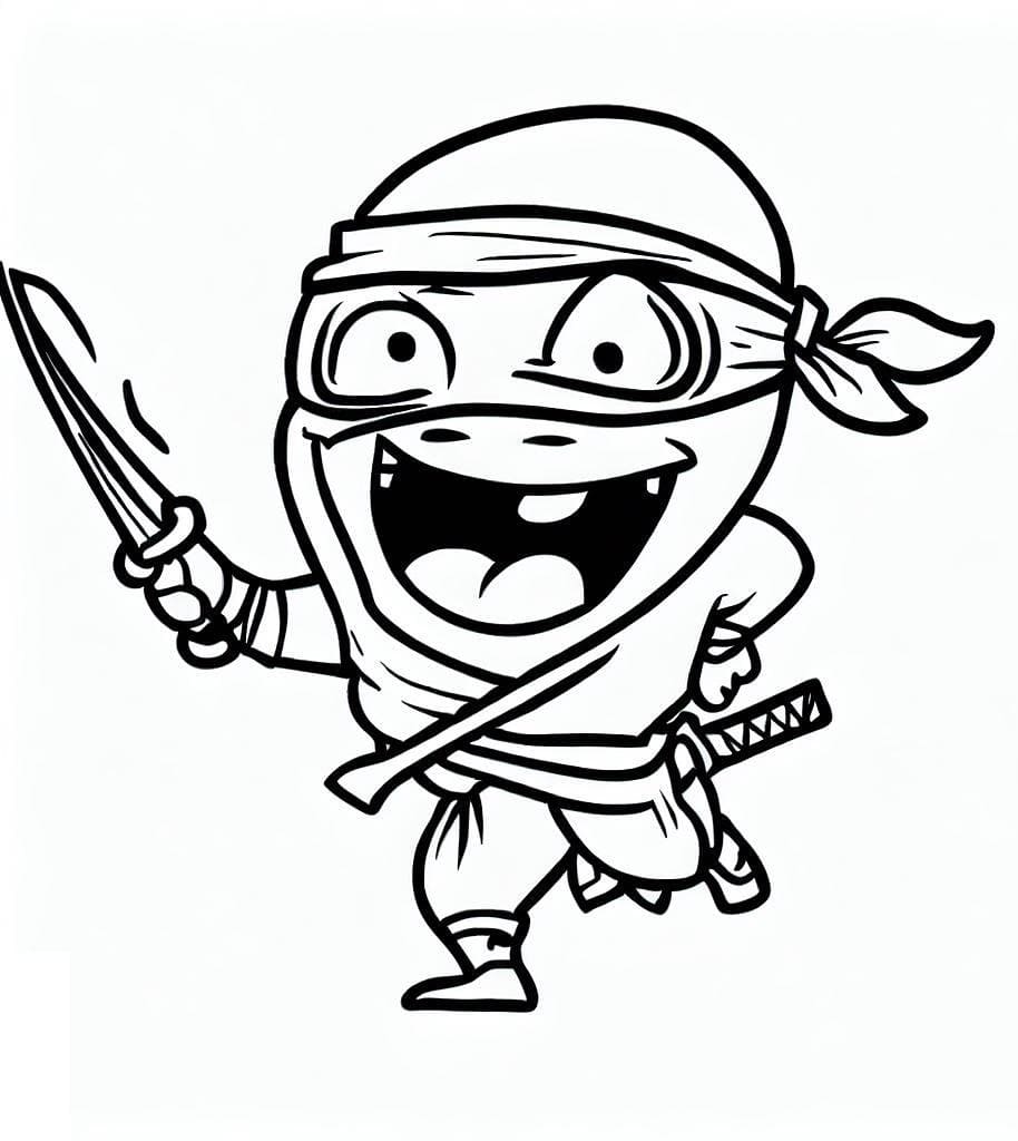 Ninja Heureux coloring page
