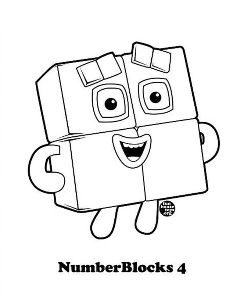 Coloriage Numberblocks 4