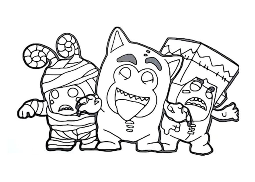 Oddbods à Halloween coloring page