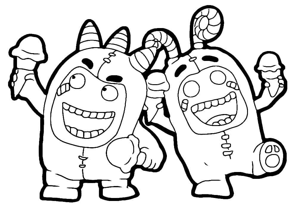 Oddbods Fuse et Zee coloring page
