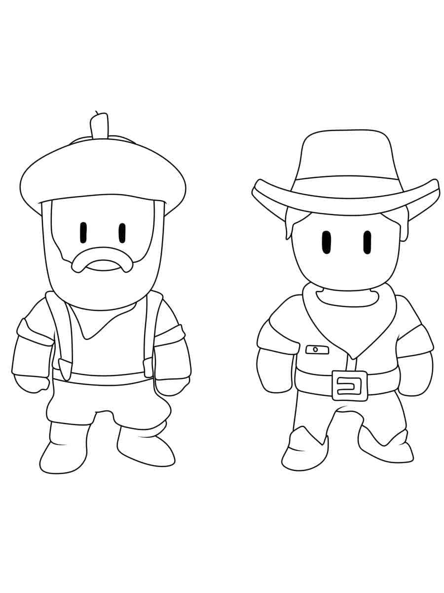 Personnages dans Stumble Guys coloring page