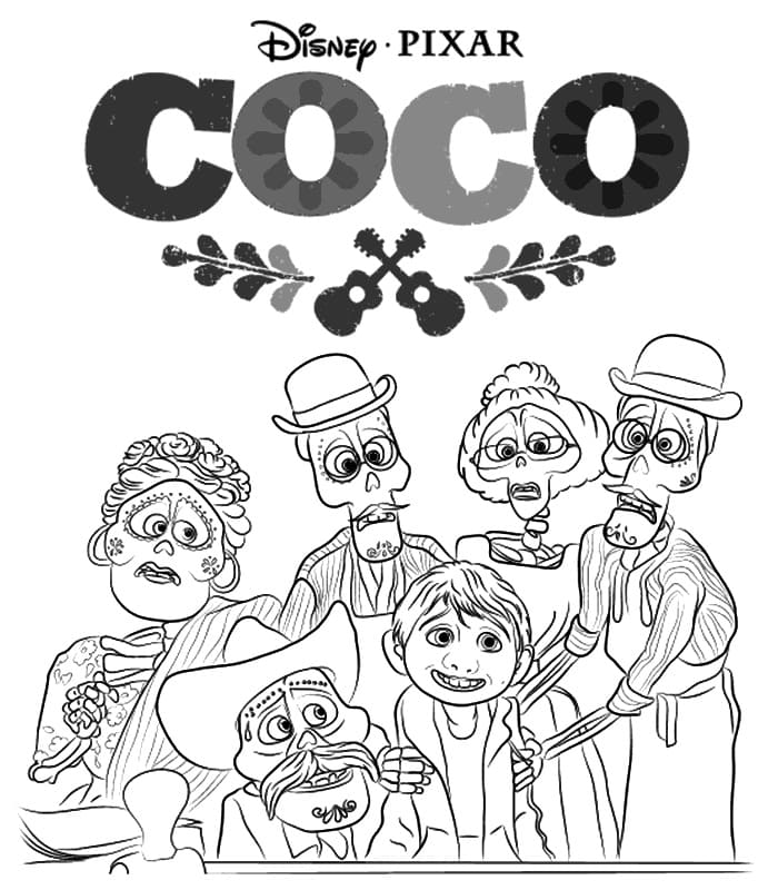 Personnages de Coco coloring page
