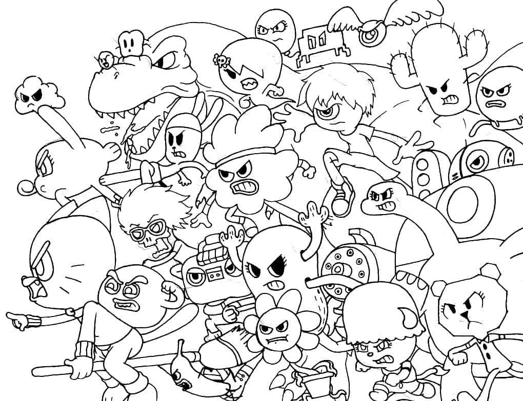 Coloriage Personnages de Gumball