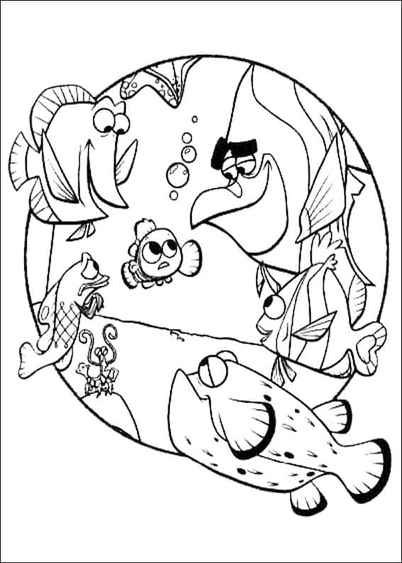 Coloriage Personnages de Le Monde de Nemo