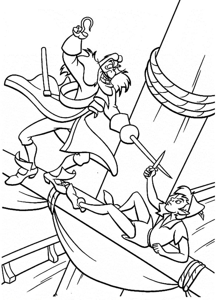 Peter Pan contre Capitaine Crochet coloring page