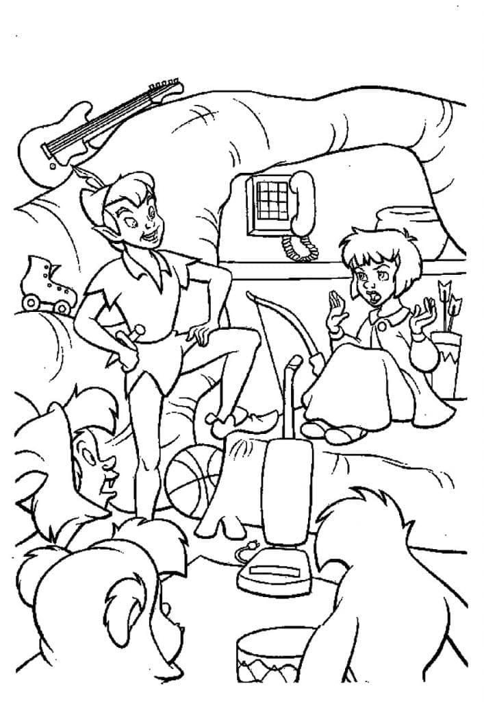 Peter Pan et Jane Darling coloring page