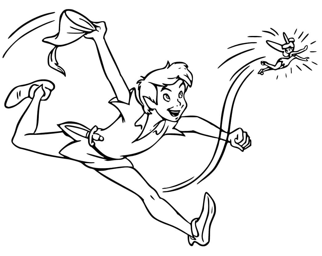 Peter Pan et La Fée Clochette coloring page