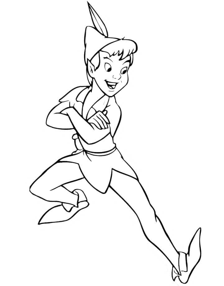Peter Pan Heureux coloring page