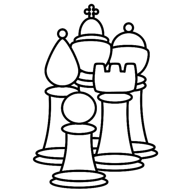 Pièces d’échecs coloring page