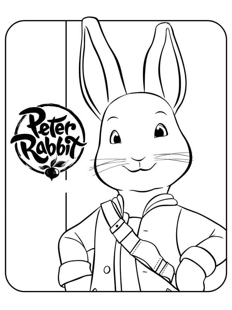 Coloriage Pierre Lapin Souriant