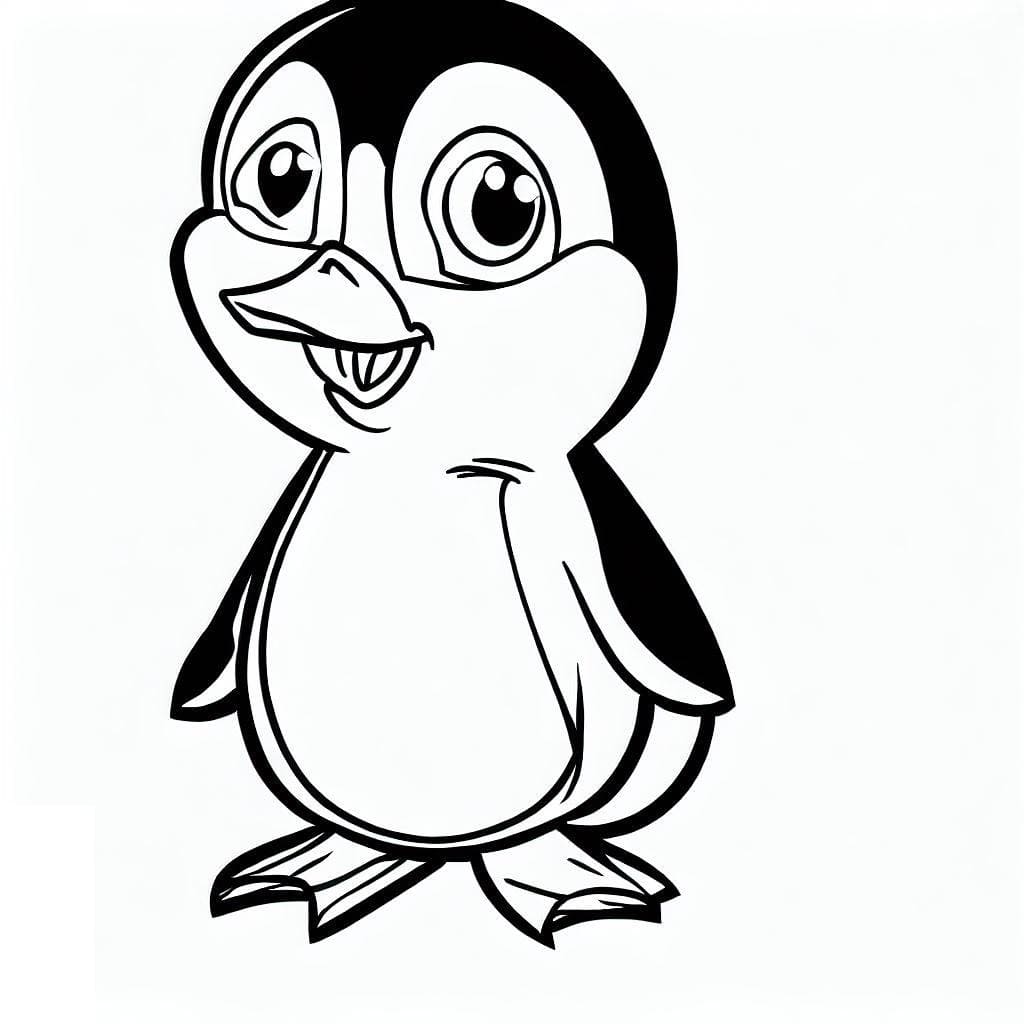 Coloriage Pingouin Mignon Pour les Enfants