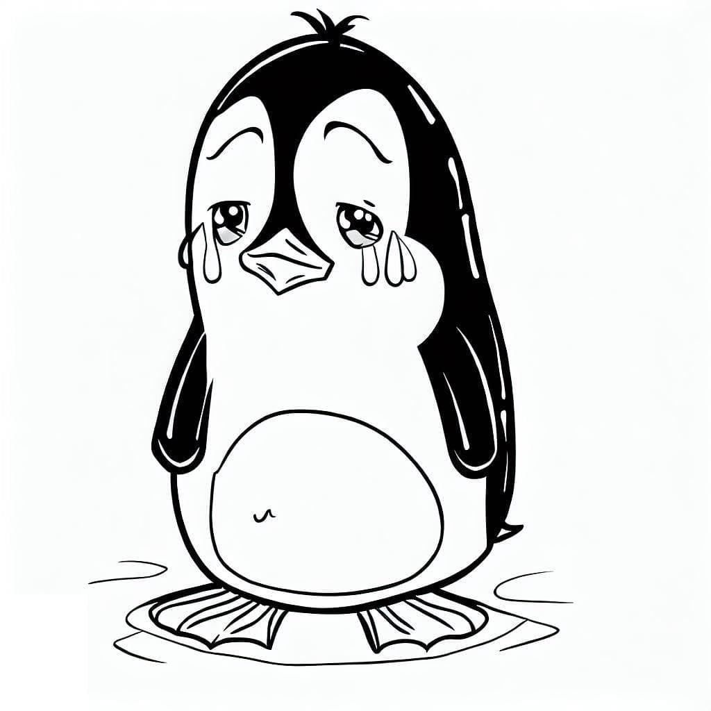 Coloriage Pingouin Qui Pleure