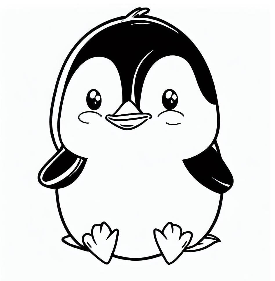 Coloriage Pingouin Souriant