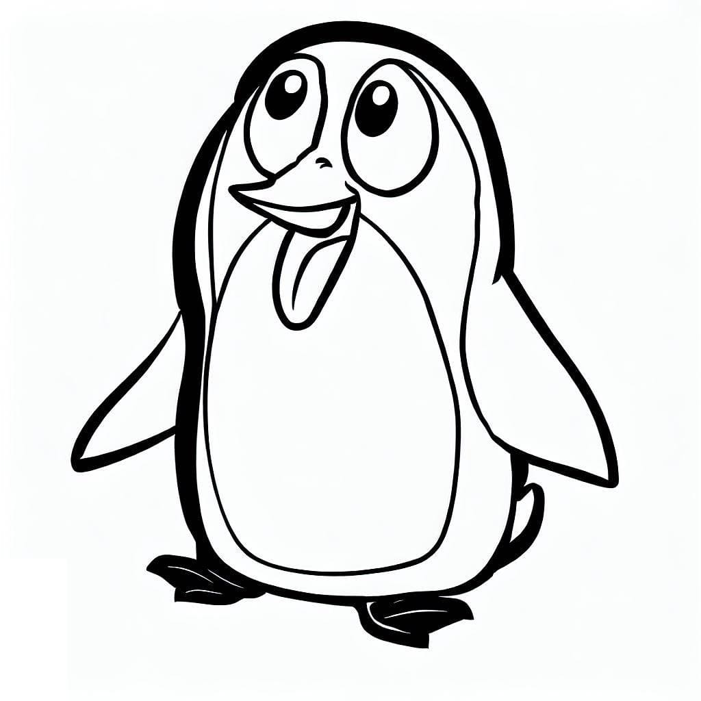 Coloriage Pingouin Très Drôle